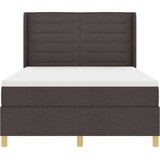  Krevet s opruga kutije s LED trakama Smeđa 140 x 190 cm tkanina | shoptok.hr