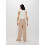 Reserved - Hlače od mješavine viskoze izglačane na crtu - bež | shoptok.hr