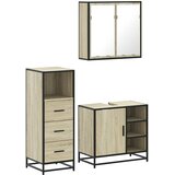  3-dijelni set kupaonskog namještaja boja hrasta sonome drveni | shoptok.hr