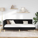  Kutni okvir kreveta Crna 90 cm x 190 cm Tkanina i šperploča | shoptok.hr