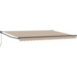 vidaXL Manualna retraktibilna tenda bež 450x300 cm, zamenjava tenda za okvir 4.5x3 m bež | Shoptok.si