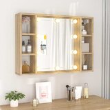  s ogledalom LED boja hrasta sonome 76 x 15 x 55 cm Slike