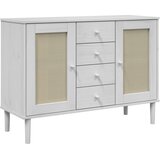  Komoda SENJA bijela izgled ratana 112x40x80 cm masivna borovina | shoptok.hr