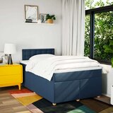 vidaXL Box spring postelja z vzmetnico moder 120x200 cm blago, (21304685) | Shoptok.si