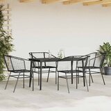  Vrtni blagovaonski set od 5 dijelova, crni, poliratan, staklo | shoptok.hr