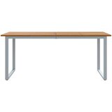 Vanjski blagovaonski stol Siva 180x90x75 cm Čelik i Drvo Acacia | shoptok.hr