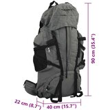vidaXL Ruksak za planinarenje sivi 100 L od tkanine Oxford | shoptok.hr