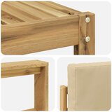  Set vanjskih sofa 7 kom. Bijela i bež Čvrsto drvo akacije | shoptok.hr