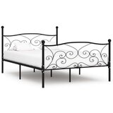  Za krevet s podnicama crni metalni 140 x 200 cm Cijene