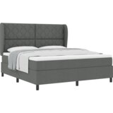 Box Spring Krevet s Madracem u Tamno Sivoj 180x200 cm Tkanina | shoptok.hr