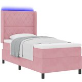 vidaXL Box Spring Postelja z Blazino & LED Roza 100x200 cm Žamet, (22049882) Cene