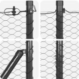 vidaXL Siva Ograja 1.4x10 m Jeklo, Ograjne Stebre 7 kos Ø32 mm 160 cm Galvanizirano Jeklo | Shoptok.si