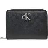 Calvin Klein Jeans MINIMAL MONOGRAM MED ZIP AROUND K60K612740 Crna