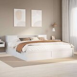 vidaXL Posteljni okvir brez vzmetnice bel 200x200 cm trdna borovina | Shoptok.si