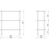 noo.ma Plavi regal u dekoru hrasta 80x90,5x35 cm Teidi – | shoptok.hr