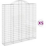  Lučne gabionske košare 5 kom 200x30x200/220cm pocinčano željezo | shoptok.hr