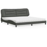  The Living Store Postelja z vzmetnico temno siva 200x200 cm blago - Postelja, (21498125) | Shoptok.si