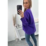 Kesi Cotton blouse with rolled up sleeves in dark purple color | Shoptok.si