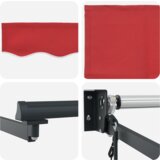 vidaXL Automatska Uvlačiva Tenda Crvena 300x250 cm, Zamjenska tkanina za tendu za okvir 3x2.5 m Crvena | shoptok.hr