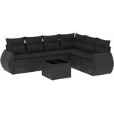  7-dijelni set vrtnih sofa od poliratana s jastucima crni | shoptok.hr