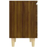  Noćni ormarić s drvenim nogama smeđi hrast 40 x 30 x 50 cm | shoptok.hr