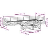  Set vanjskih sofa 8 kom. Prirodna Čvrsto drvo akacije Smeđa 404 x 166,5 x 73 cm | shoptok.hr