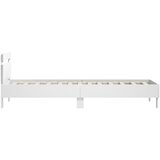  Okvir za krevet s uzglavljem i LED svjetlima bijeli 90x190 cm | shoptok.hr