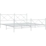  Metalni okvir kreveta uzglavlje i podnožje bijeli 200x200 cm | shoptok.hr