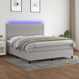  box spring s madracem LED svjetlosivi 180x200 cm tkanina | shoptok.hr