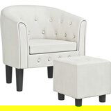 The Living Store Fotelj s stolčkom za noge belo umetno usnje - Fotelj, (21454435) | Shoptok.si