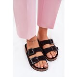 Boto Women's Sandals With Buckles On Cork Sole Black Sercele Cene
