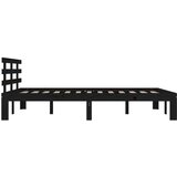  Posteljni okvir črn iz trdnega lesa 200x200 cm, (20646500) | Shoptok.si
