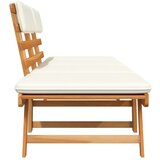  Klupa s jastucima 2-u-1 190 cm od masivnog drva bagrema | shoptok.hr