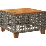 vidaXL vrtni stol sivi 55 x 55 x 36 cm od poliratana i bagremovog drva | shoptok.hr