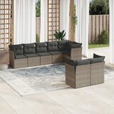 vidaXL 8-dijelni set vrtnih sofa od poliratana s jastucima sivi Cijene