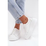EVENTO Leather Sneakers On Chunky Platform White Sylvessa | shoptok.hr