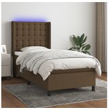  Krevet box spring s madracem LED tamnosmeđi 100x200 cm tkanina | shoptok.hr