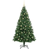 vidaXL Umestno božično drevo Zelena 210 cm PVC, jeklo in plastika | Shoptok.si