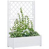 vidaXL Vrtno cvetlično korito z oporno mrežo 100x43x142 cm PP belo Cene