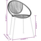  3-dijelni vrtni blagovaonski set crni Crna Dužina stola 80 cm | shoptok.hr