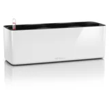 Okrasno korito Cube Glossy Triple - Bela visoki sijaj