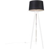 QAZQA Sodoben stativ bele barve s črnim platnenim odtenkom 45 cm - Tripod Classic Cene