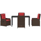  Vrtni set za objed s jastukom 5 pcs Smeđa Poli ratan | shoptok.hr