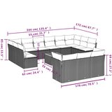  14-dijelni set vrtnih sofa od poliratana s jastucima sivi | shoptok.hr