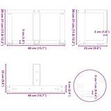  Noge za klubsko mizico v obliki črke T 2 kosa antracit 40x25x(30-31) cm jeklo, (22124019) | Shoptok.si