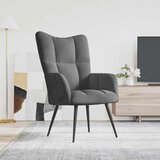  Stolica za opuštanje tamnosiva baršunasta | shoptok.hr