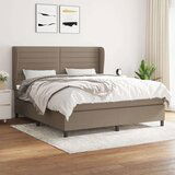  Box spring postelja z vzmetnico taupe 180x200 cm blago, (20896778) | Shoptok.si