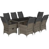  9-dijelni vrtni blagovaonski set sivi od poliratana Siva 190 x 90 x 75 cm | shoptok.hr