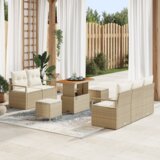 vidaXL 8-dijelni vrtni kauč set s jastucima bež poly rattan akacija | shoptok.hr
