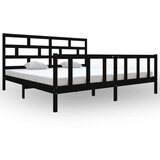  Posteljni okvir črn iz borovine 200x200 cm, (20644890) | Shoptok.si